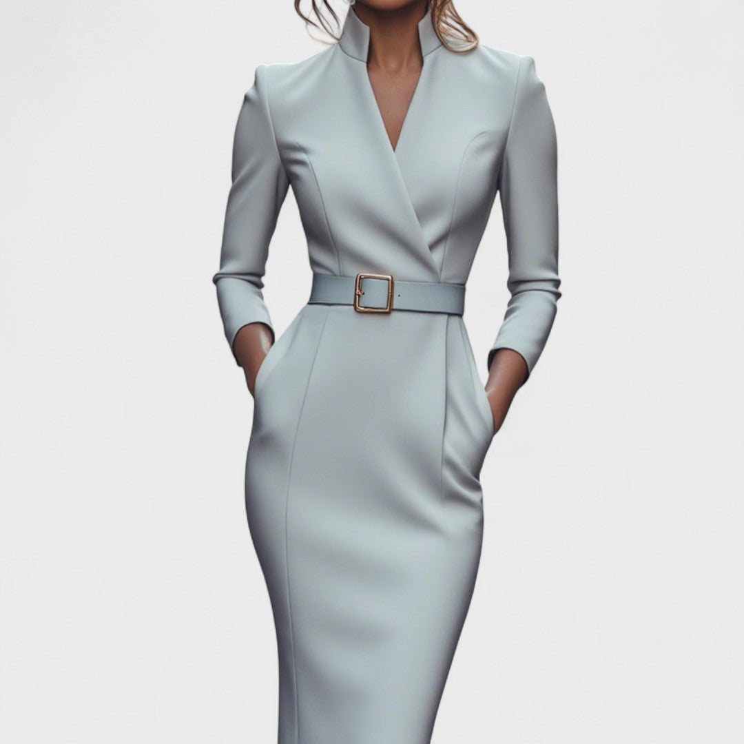 Hermione – Refined Black Dress with Belt