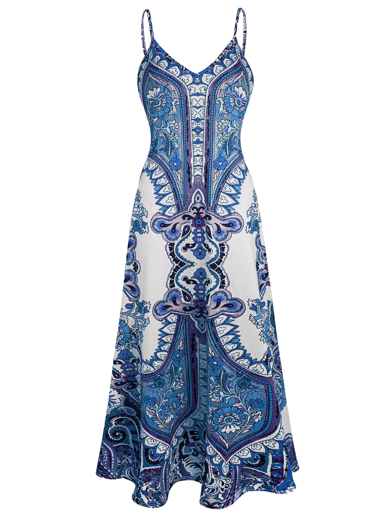 Ottoline - Boho Floral Print Sleeveless Dress