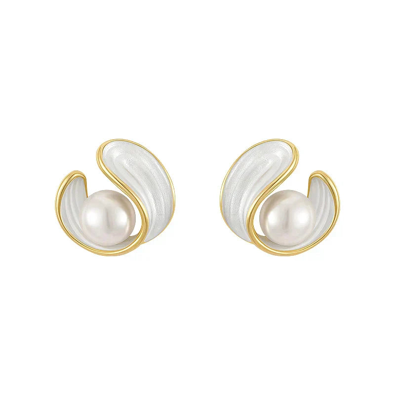 OPAL & PEARL GOLD DROP EARRINGS