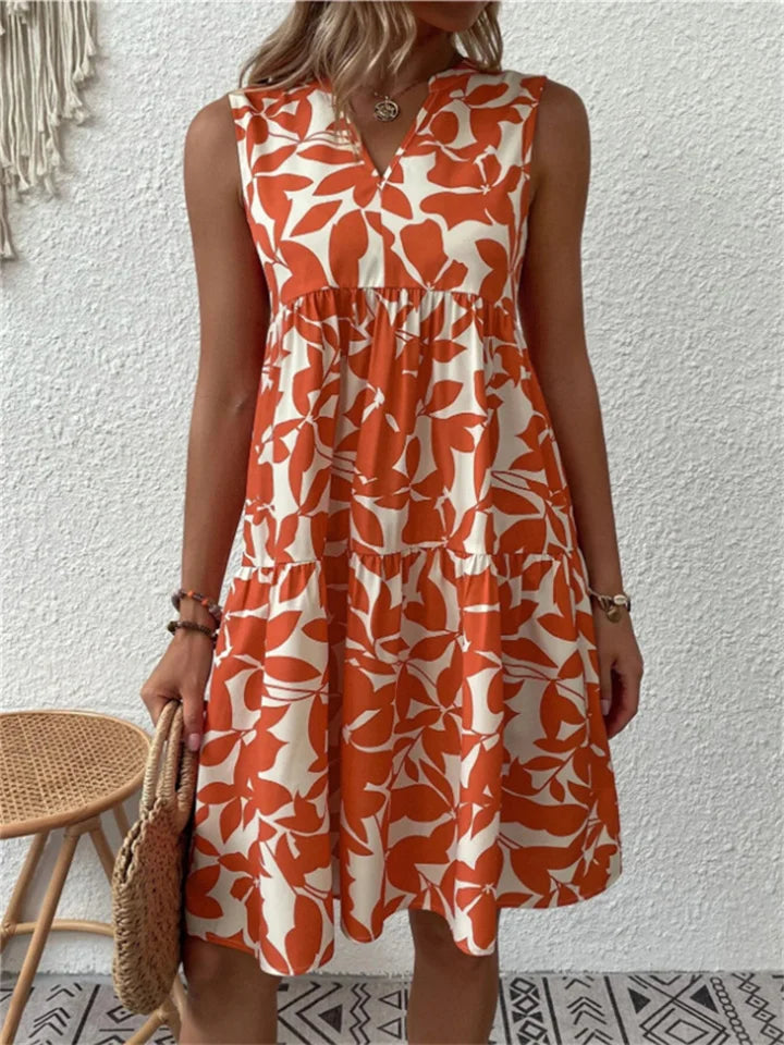 TASHA | MIDI FLUID DRESS WITH A FLARED CUT