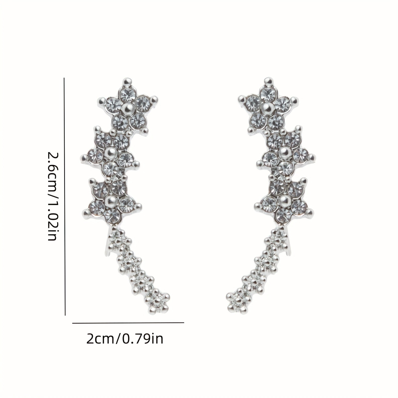 FLORAL RHINESTONE GOLD EARRINGS