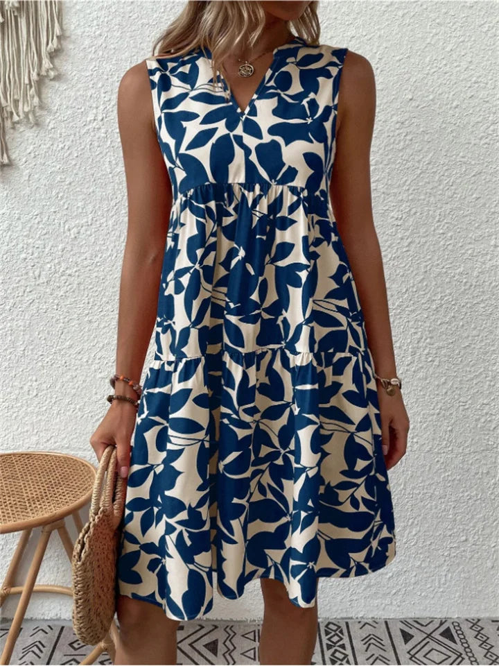 TASHA | MIDI FLUID DRESS WITH A FLARED CUT