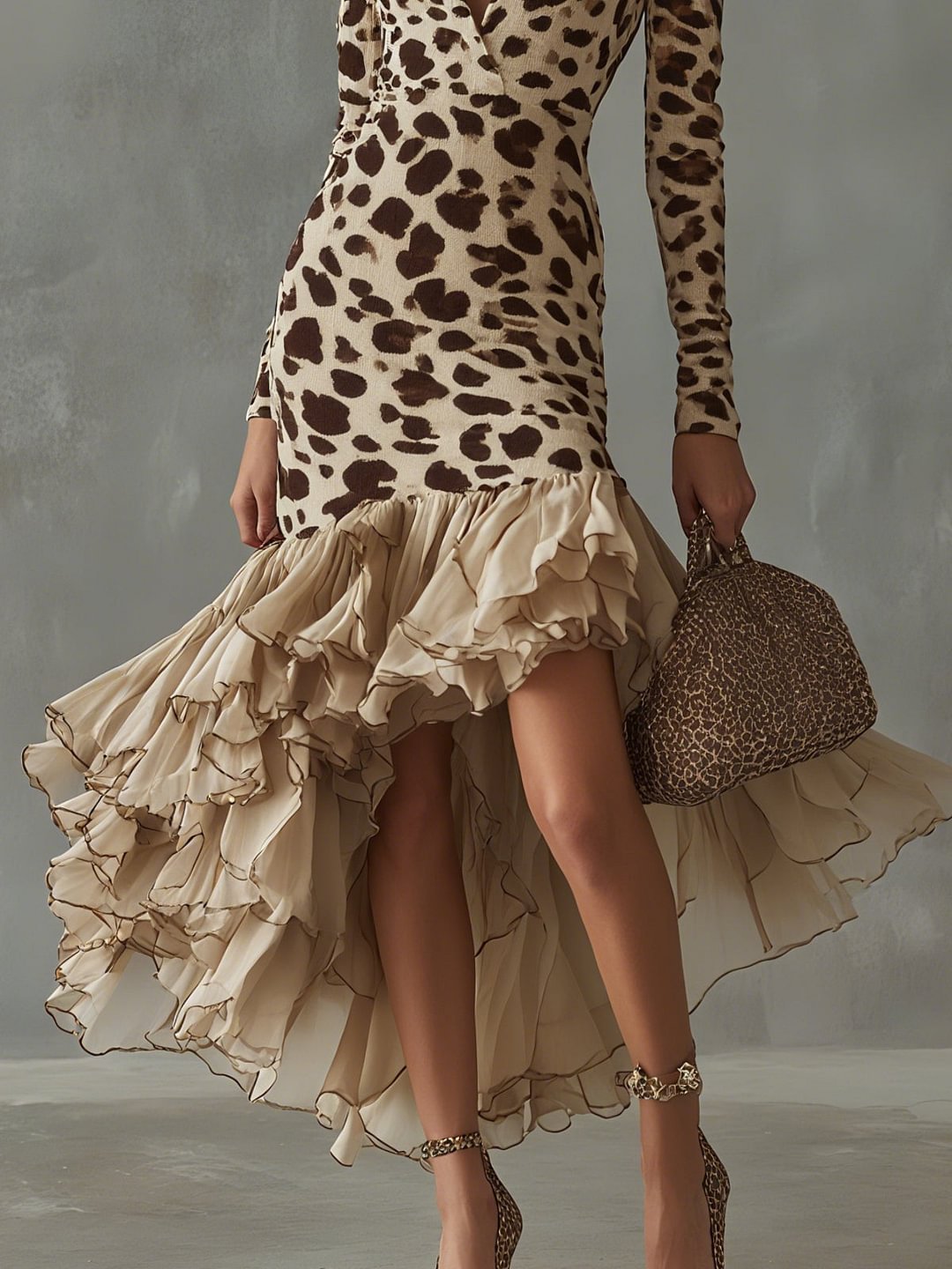 Ottilie – Leopard Print Midi Dress
