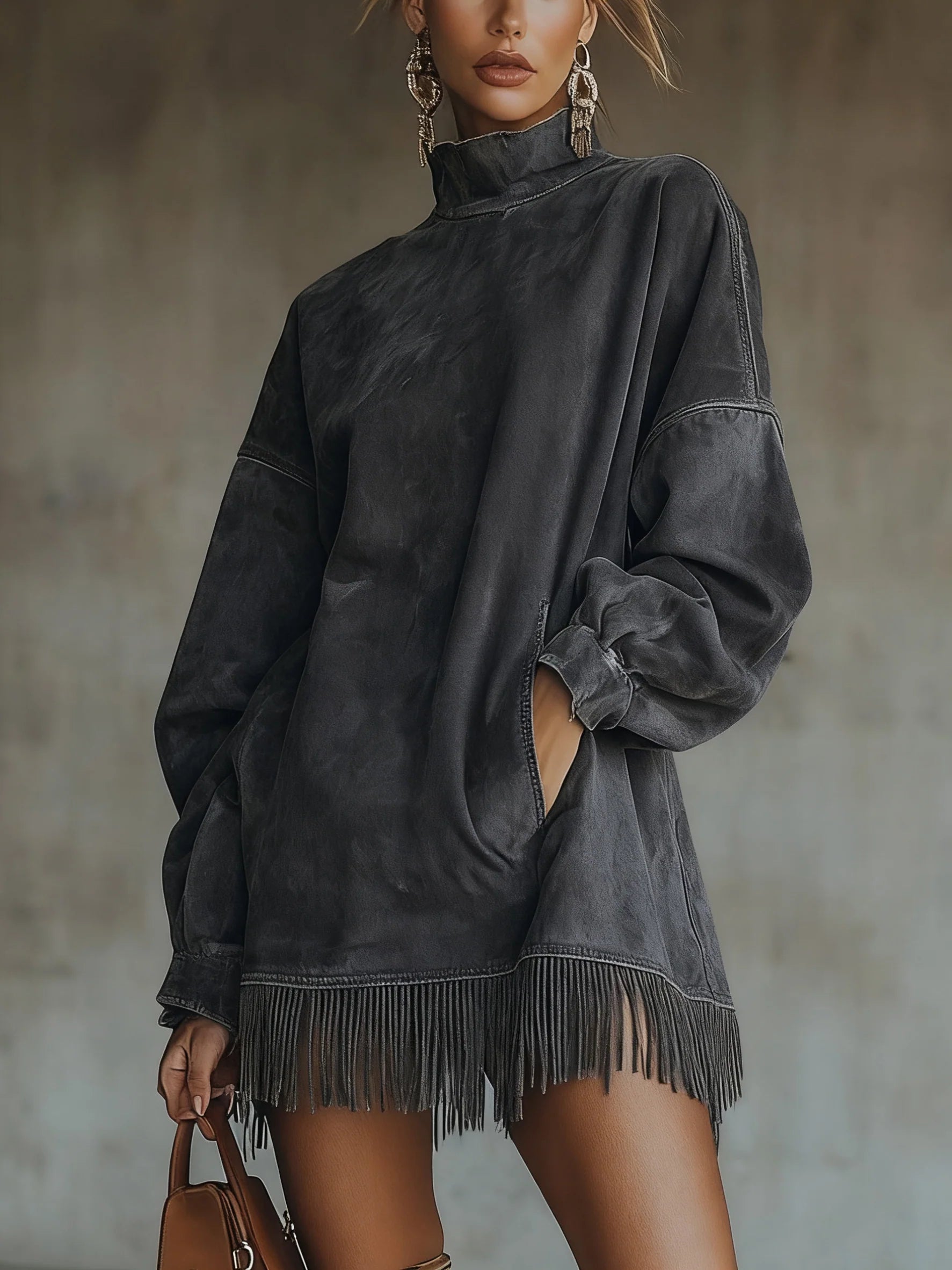 Posey – Suede Dress with Fringes