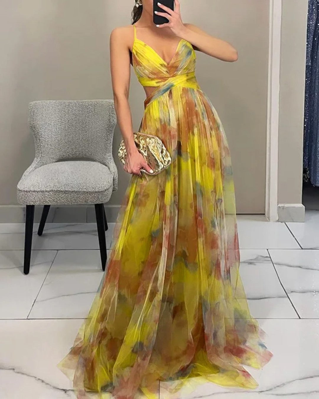 Giselle | Enchanted maxi dress with floral pattern