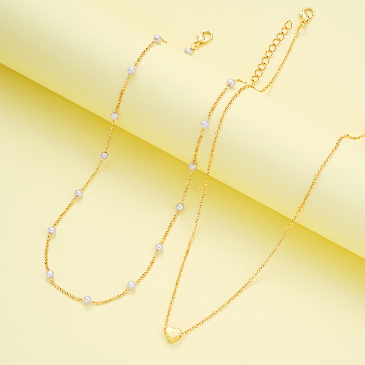 SIMPLE HEART NECKLACE & BRACELET SET