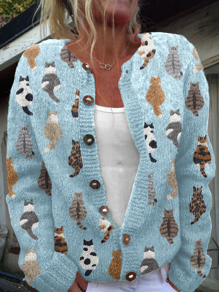 Patricia | Cat Print Cardigan