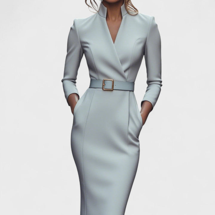 Hermione – Refined Black Dress with Belt