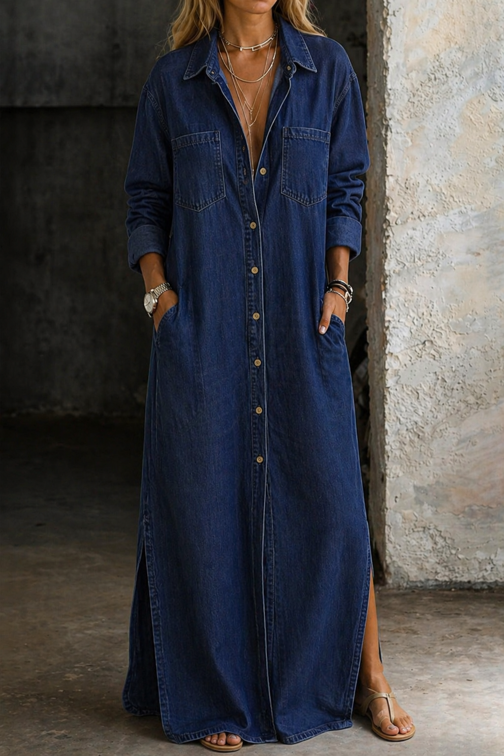 Andrea | Maxi Button Down Dress