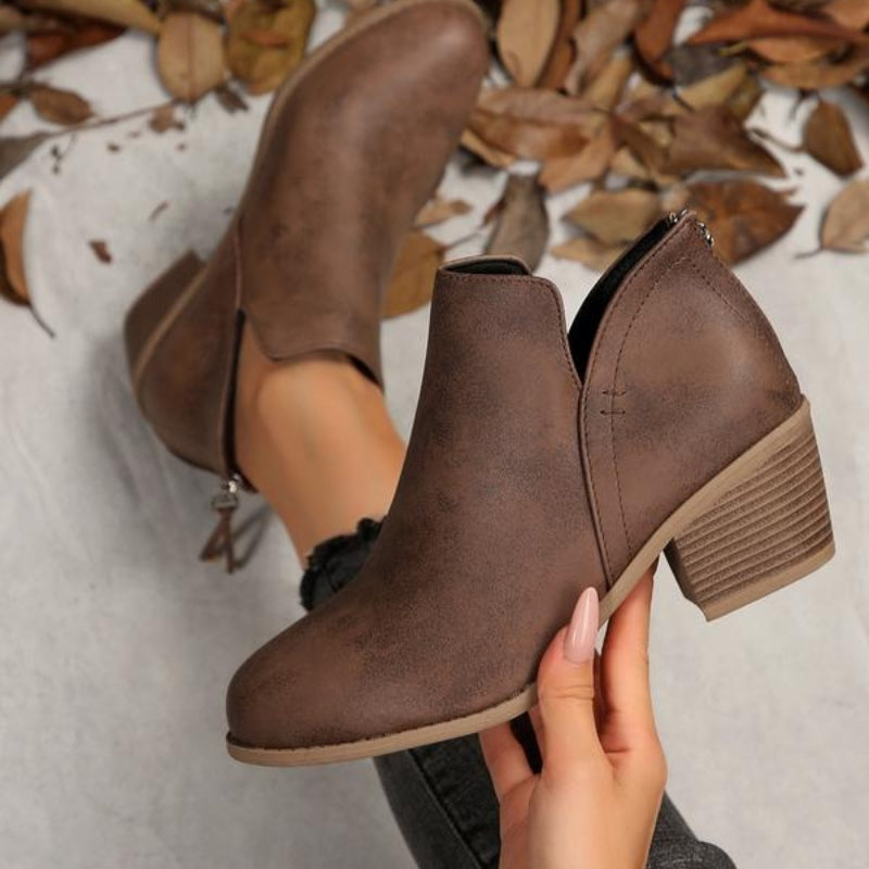 Theodora – Textured Ankle Boots