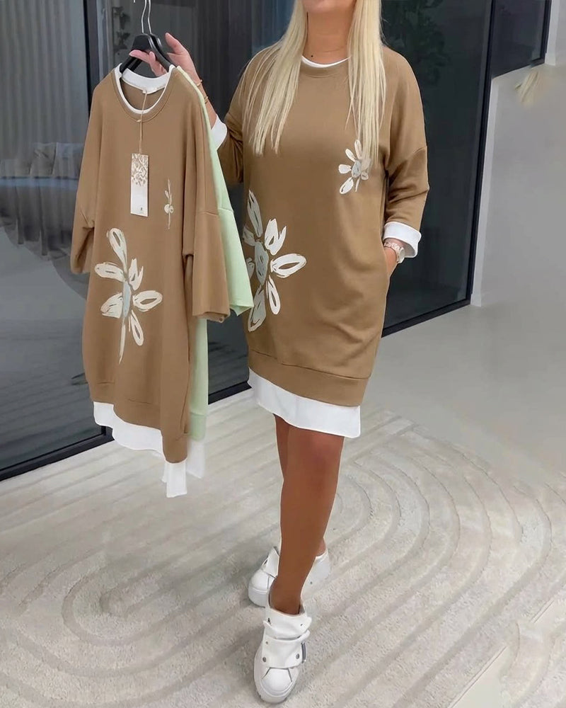 Celandine - Casual Cotton Knee-Length Dress