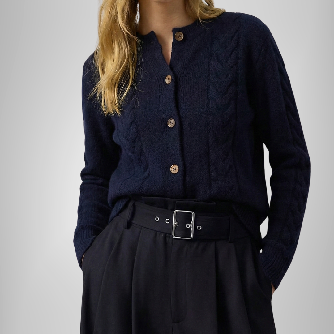 Florence | Cable Knit Cashmere Cardigan