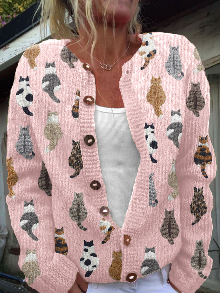 Patricia | Cat Print Cardigan