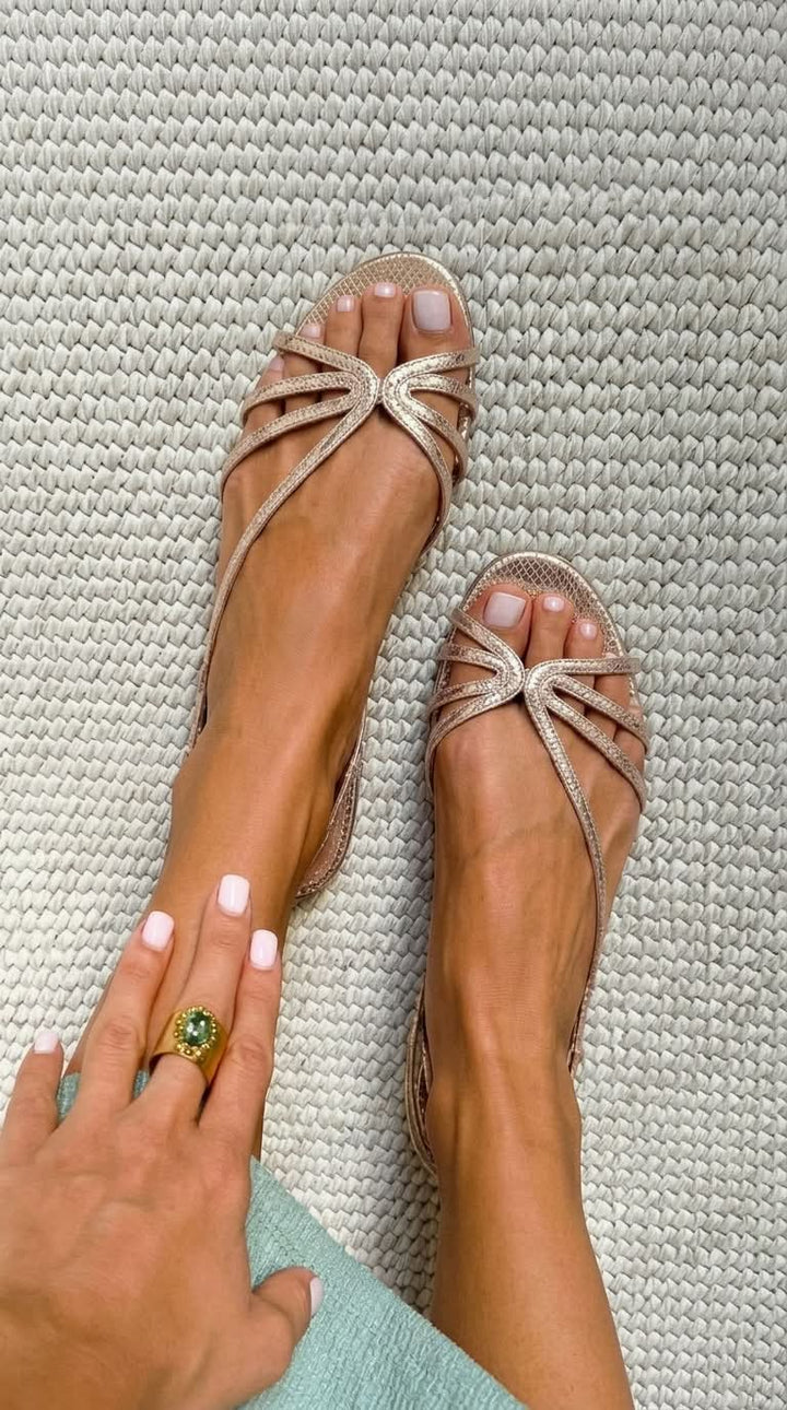 Ginevra | Gold Sandals Summer Elegance
