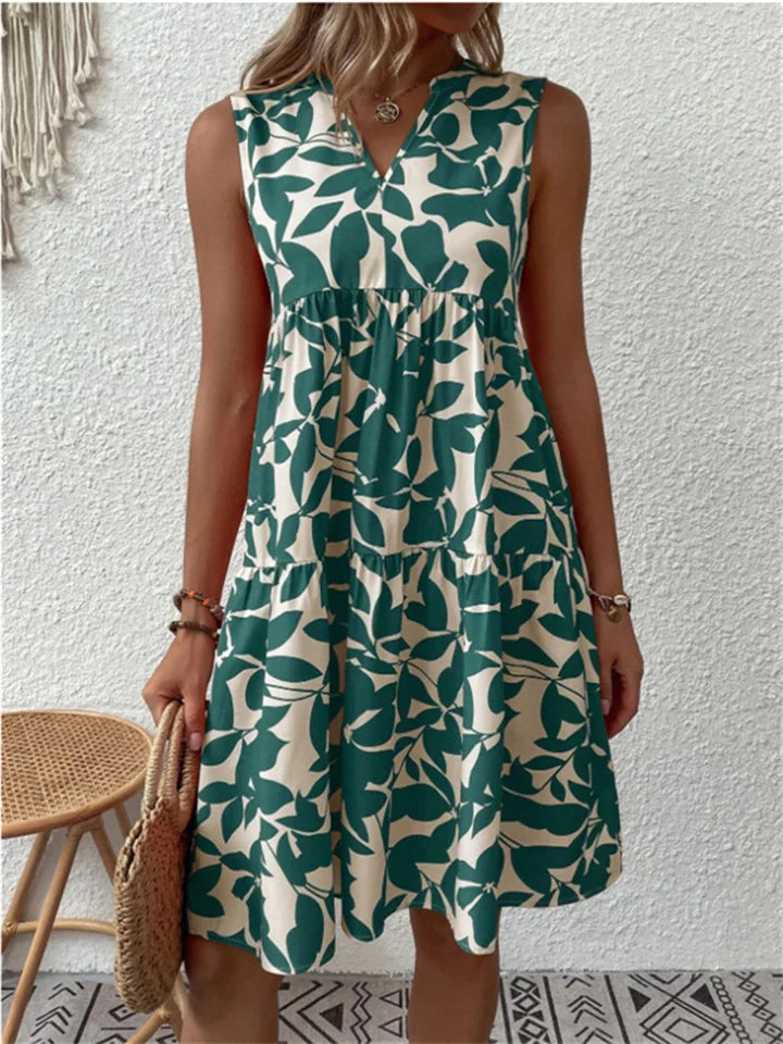 TASHA | MIDI FLUID DRESS WITH A FLARED CUT