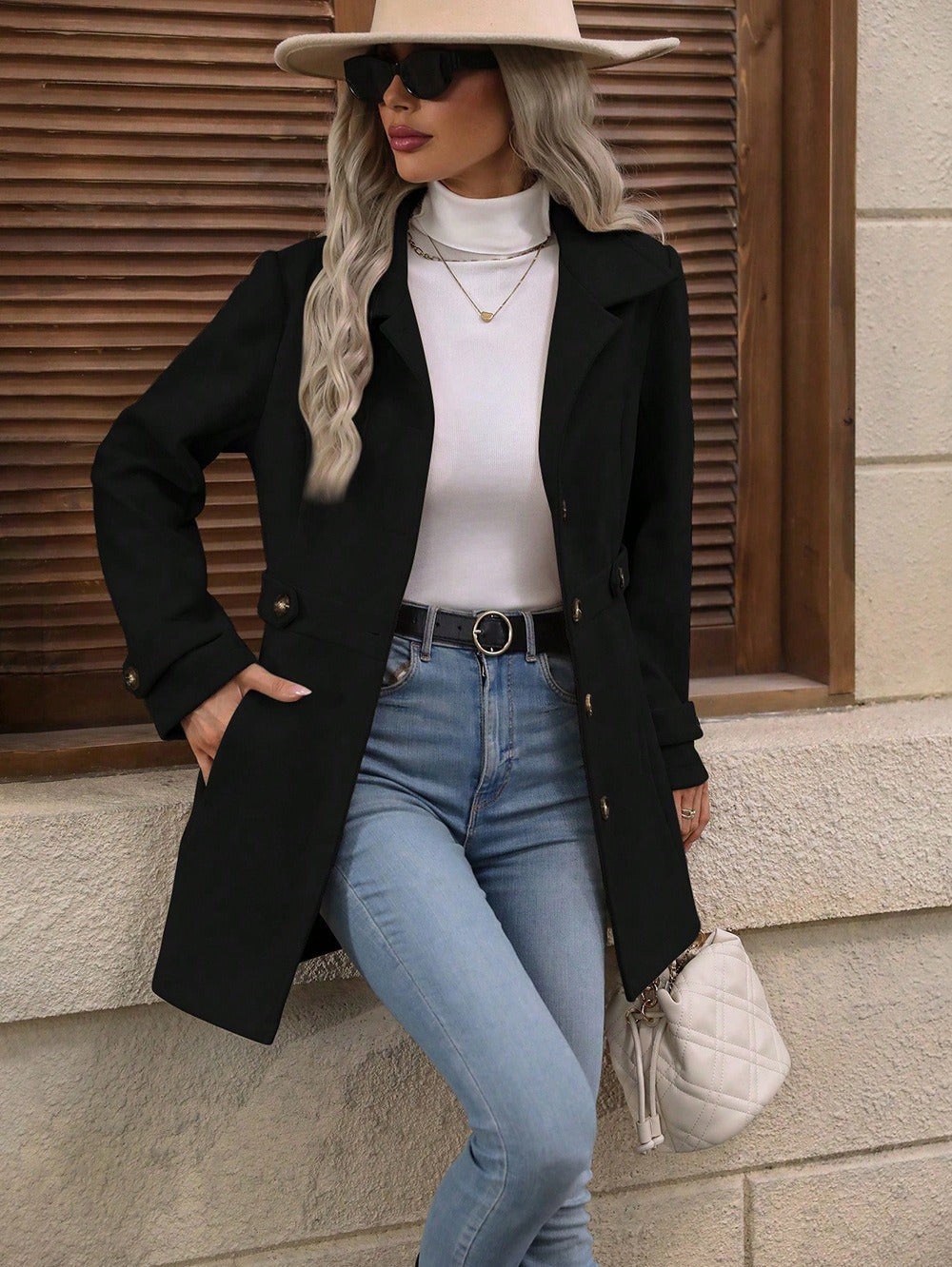 Beatrice | Womens Button Front Tailored Trench Coat