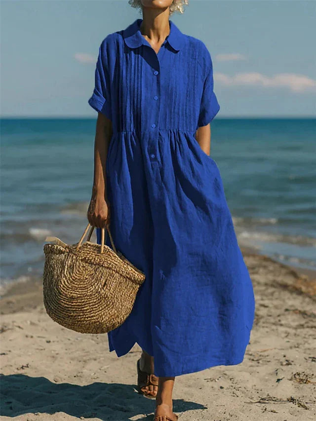 Ailsa - Cotton Button Shirt Dress