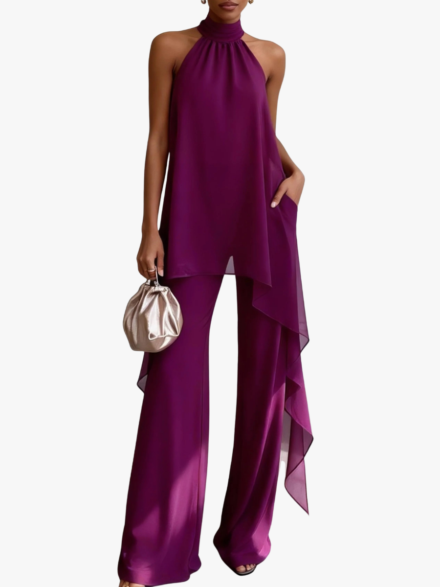 Celeste - Elegant Halter Trouser Set