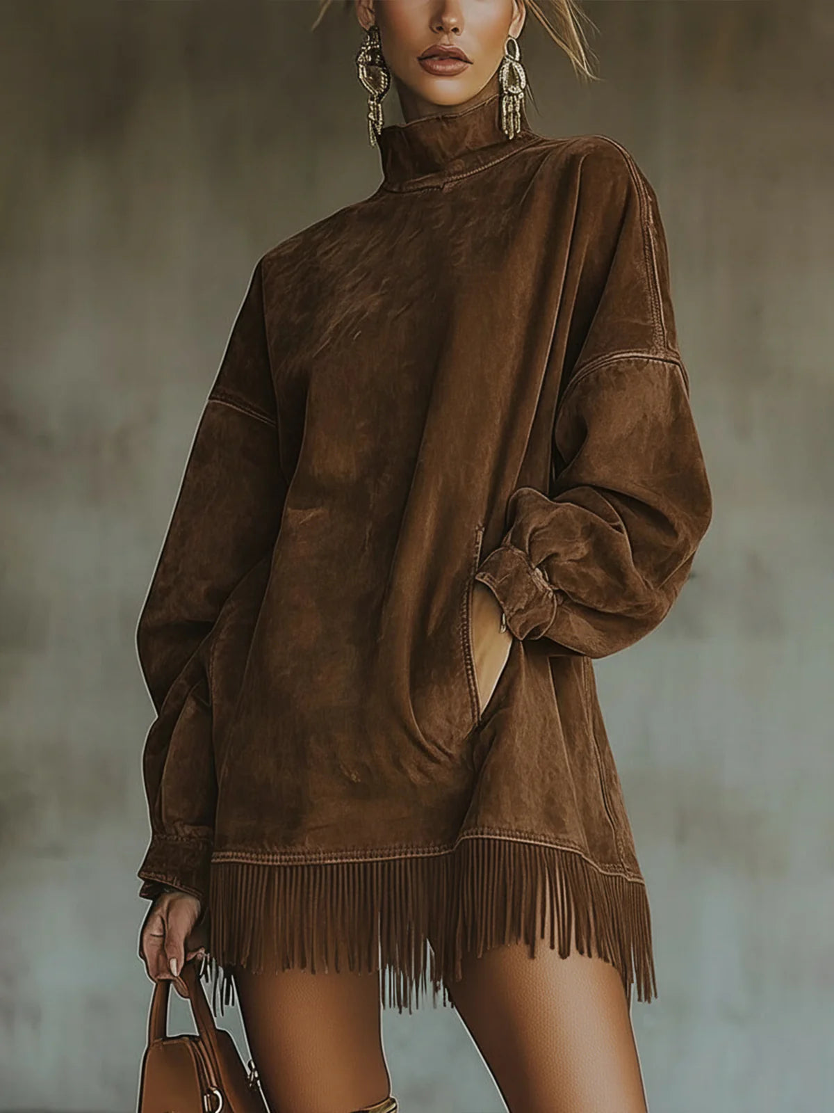 Posey – Suede Dress with Fringes