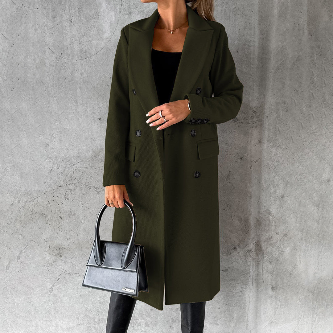 Clare | Womens Double-Breasted Longline Winter Coat