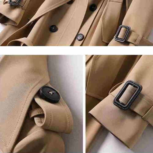 Calora | Womens Classic Double-Breasted Long Trench Coat