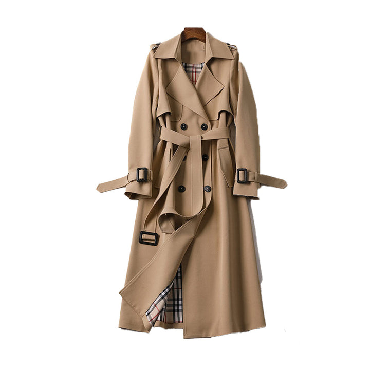 Calora | Womens Classic Double-Breasted Long Trench Coat