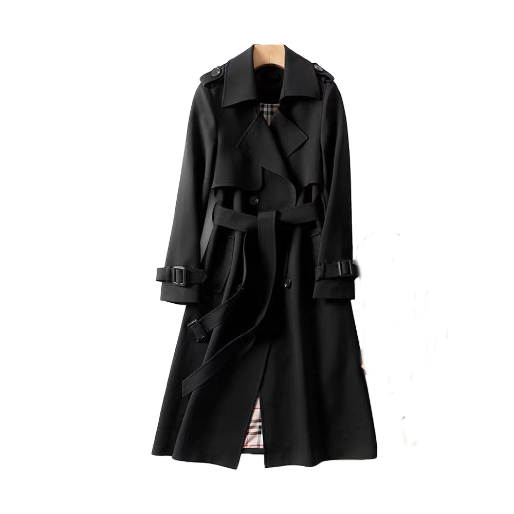 Calora | Womens Classic Double-Breasted Long Trench Coat