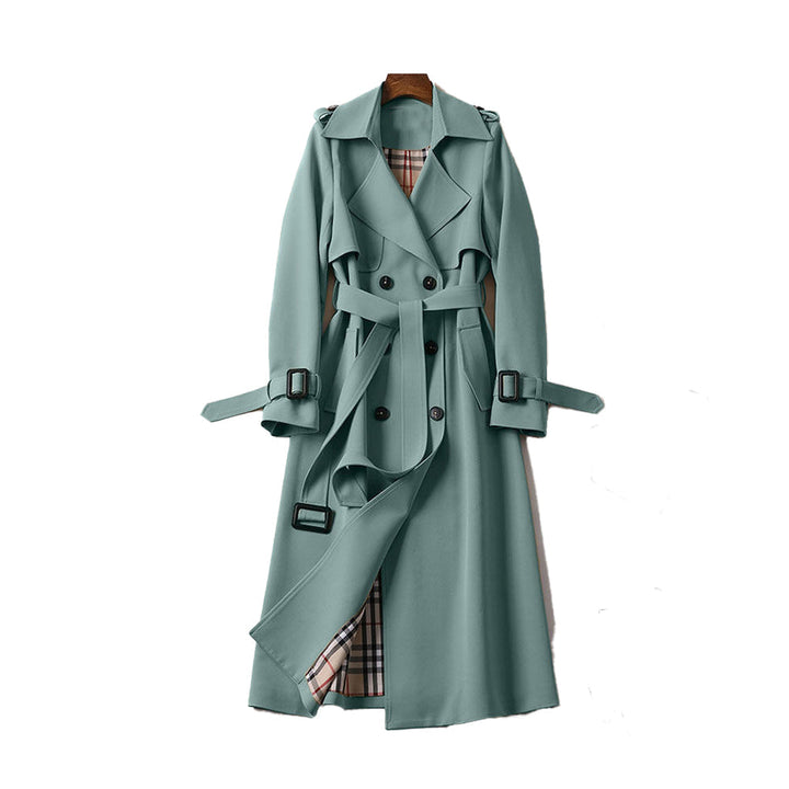 Calora | Womens Classic Double-Breasted Long Trench Coat