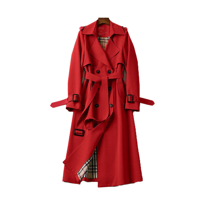 Calora | Womens Classic Double-Breasted Long Trench Coat