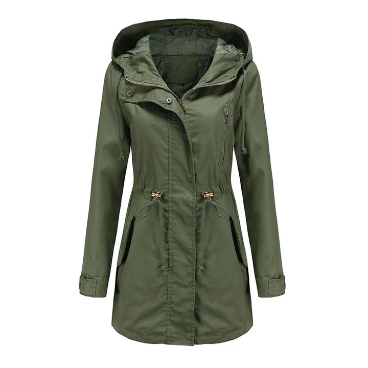 Calora | Womens Cotton Trench Coat with Hood