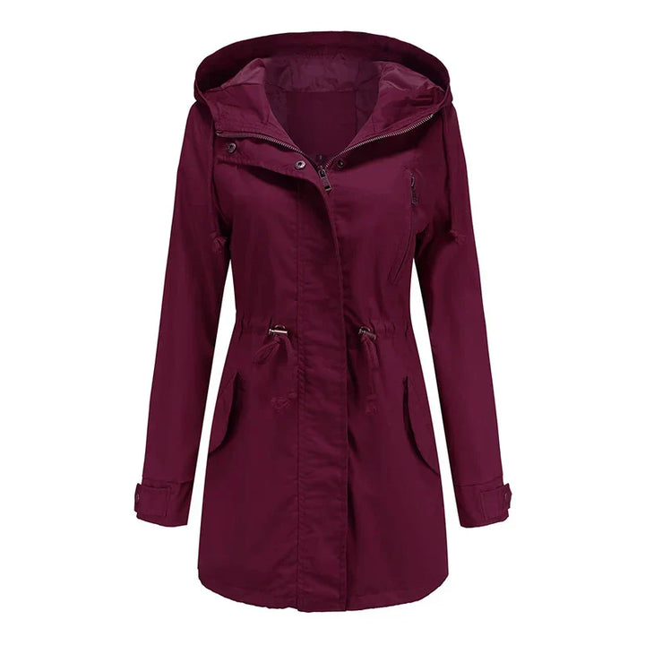 Calora | Womens Cotton Trench Coat with Hood