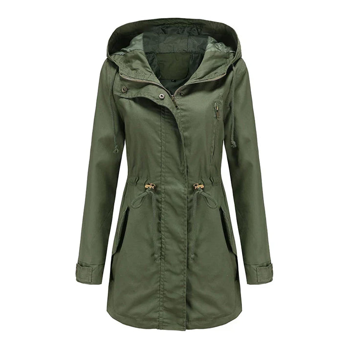Calora | Womens Cotton Trench Coat with Hood
