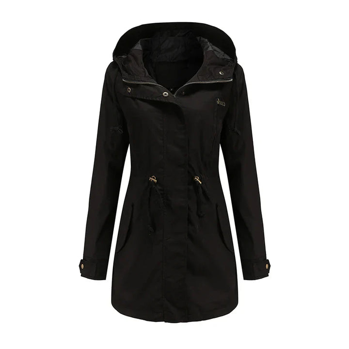 Calora | Womens Cotton Trench Coat with Hood