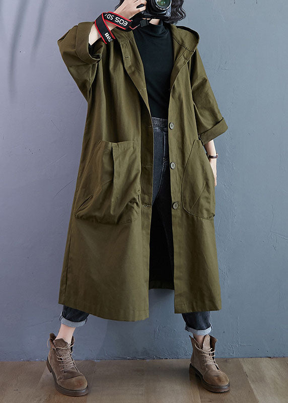 Calora | Womens Oversized Hooded Trench Coat with Large Pockets