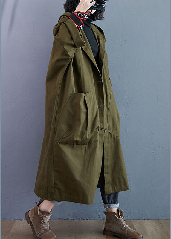 Calora | Womens Oversized Hooded Trench Coat with Large Pockets