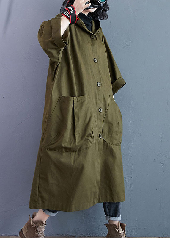 Calora | Womens Oversized Hooded Trench Coat with Large Pockets