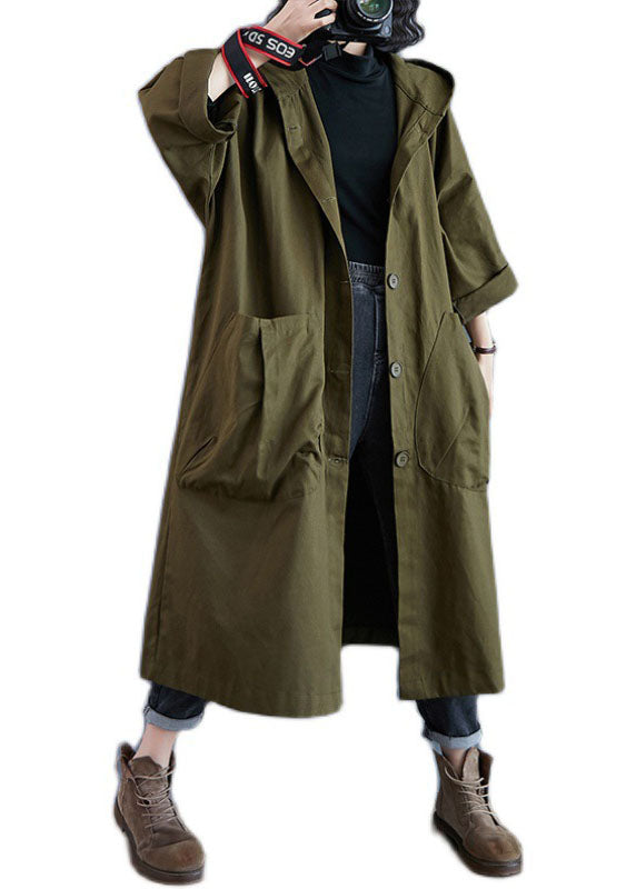 Calora | Womens Oversized Hooded Trench Coat with Large Pockets
