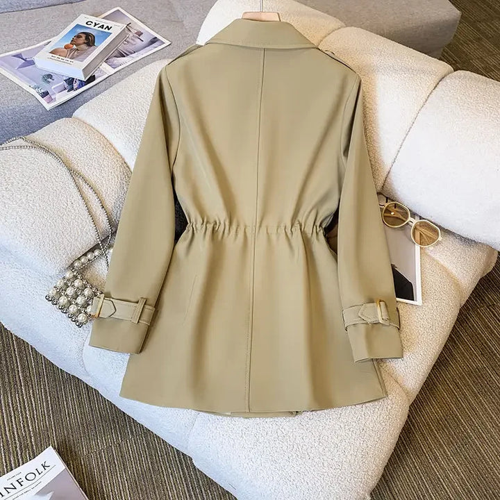 May | Womens Cinched Waist Trench Coat