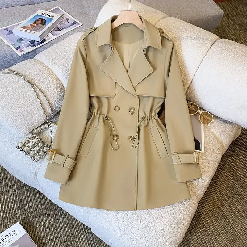 May | Womens Cinched Waist Trench Coat