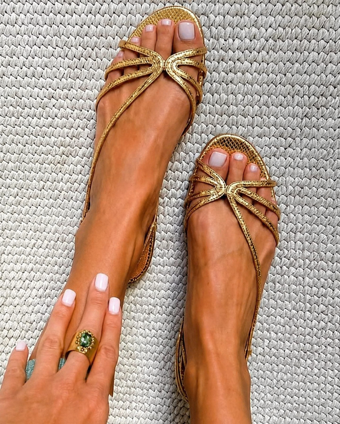 Ginevra | Gold Sandals Summer Elegance