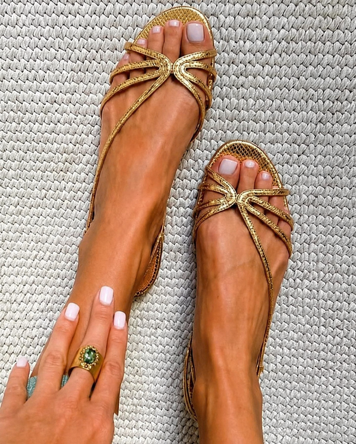 Ginevra | Gold Sandals Summer Elegance