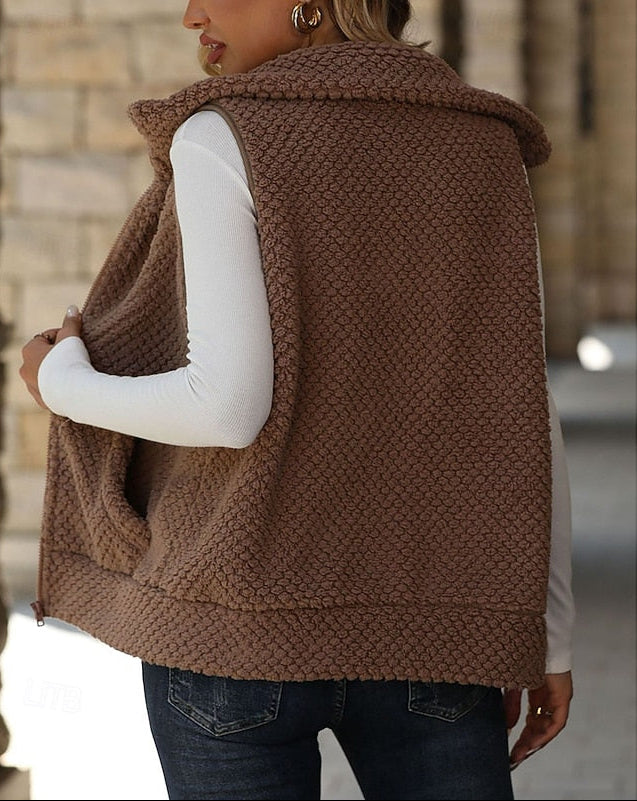 Fenella | Womens Fleece Gilet Stand Collar