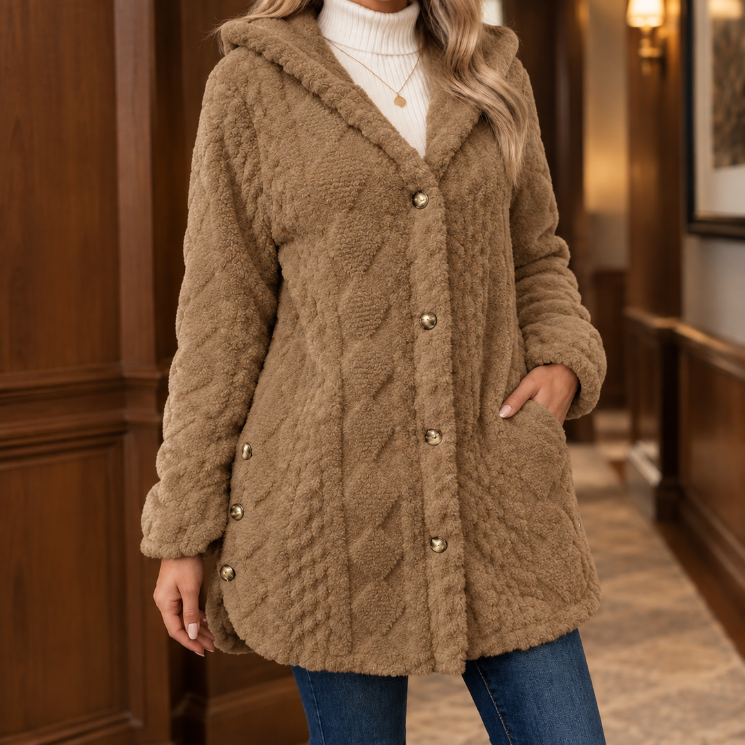 Roisin | Diamond Texture Teddy Fleece Jacket
