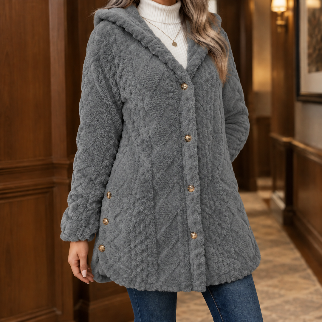 Roisin | Diamond Texture Teddy Fleece Jacket