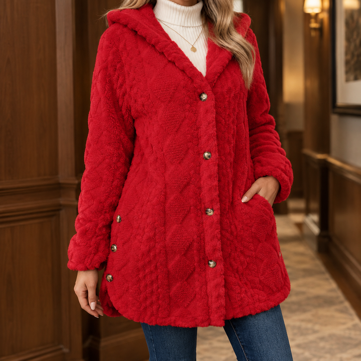 Roisin | Diamond Texture Teddy Fleece Jacket