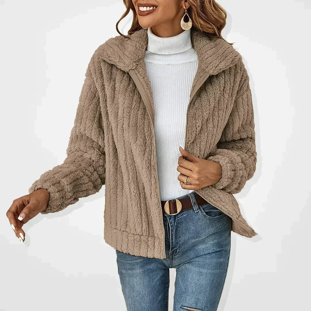 Annabel | Womens Teddy Fleece Jacket Zip