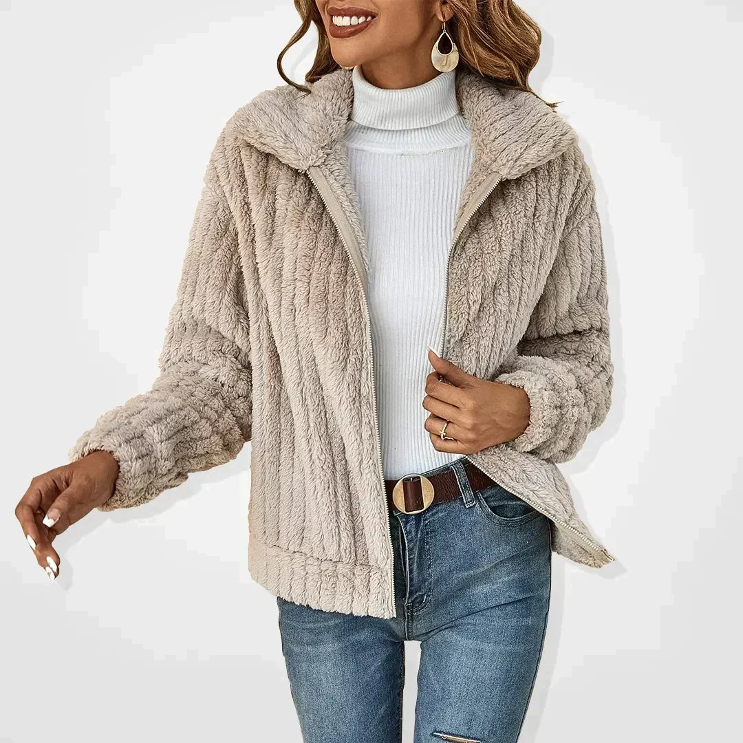 Annabel | Womens Teddy Fleece Jacket Zip