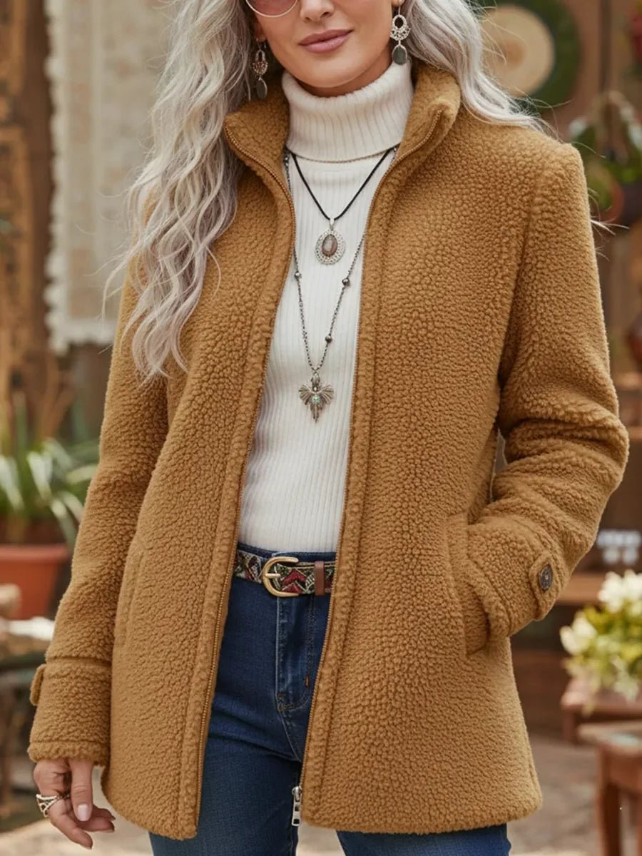 Clemmie | Teddy Fleece Jacket Stand Collar