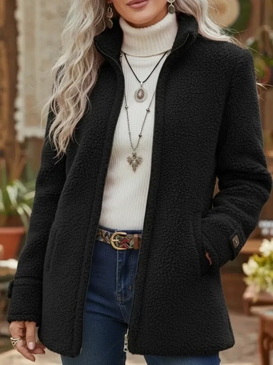 Clemmie | Teddy Fleece Jacket Stand Collar