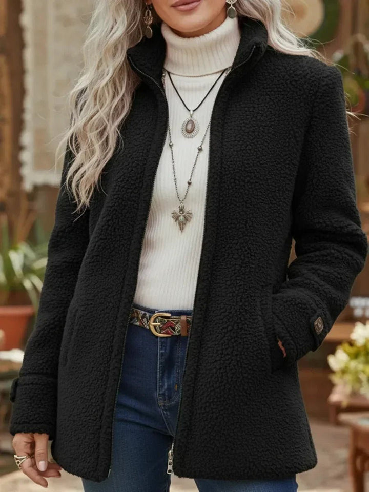 Clemmie | Teddy Fleece Jacket Stand Collar